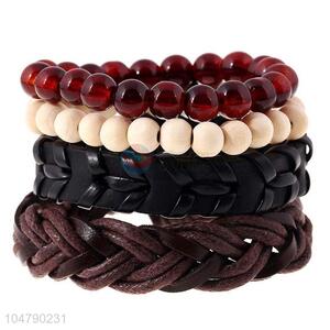 Made in China vintage braided leather bracelet set