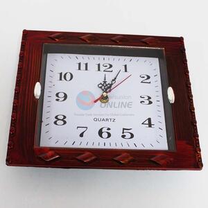 Fashion Red Wood Color Square Clock