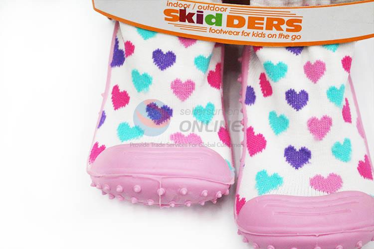 Factory Promotional Love Pattern Baby Girl Cute Socks Shoes