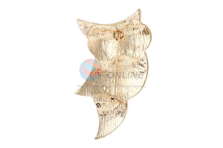 Factory promotional owl shape enamel alloy brooch