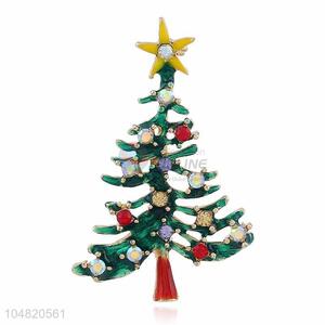 Cheap wholesale Christams tree shape alloy brooch