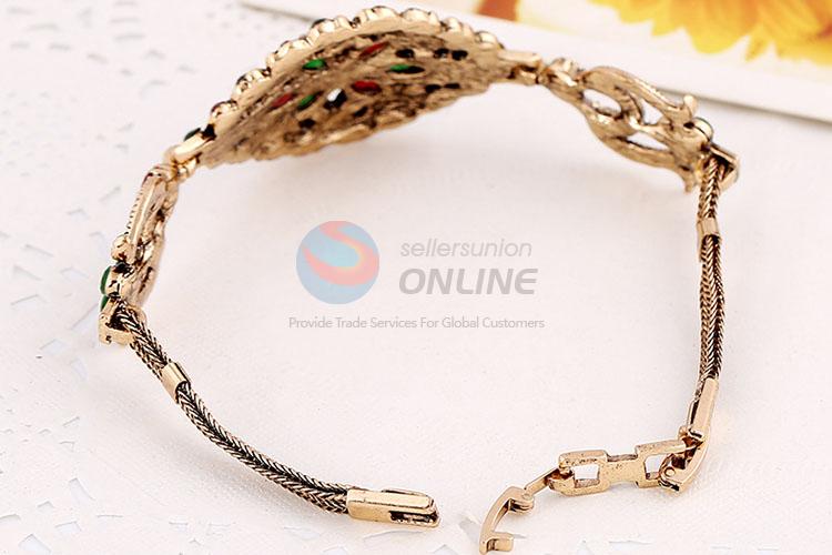 Recent design rhinestone alloy bracelet