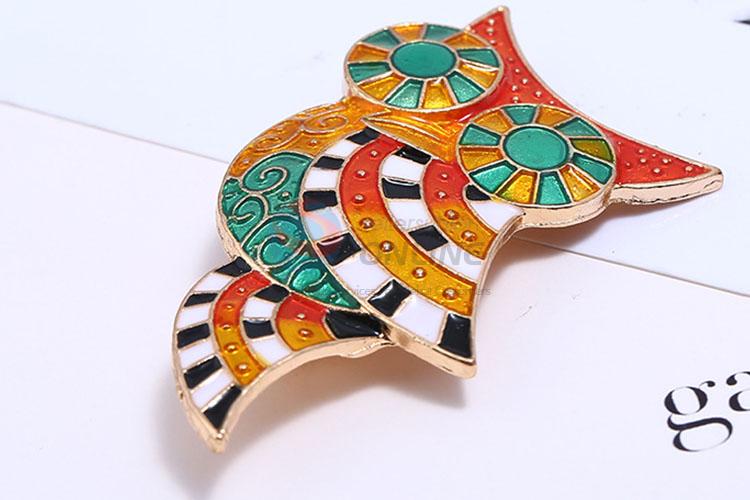 Factory promotional owl shape enamel alloy brooch