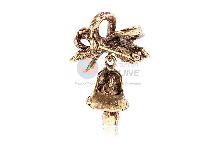 Direct factory Christams bell shape alloy brooch