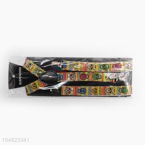 Recent Design Colorful Skull Printing Adult Adjustable Suspenders