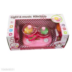 Cheap wholesale kids light&music kitchen set toys