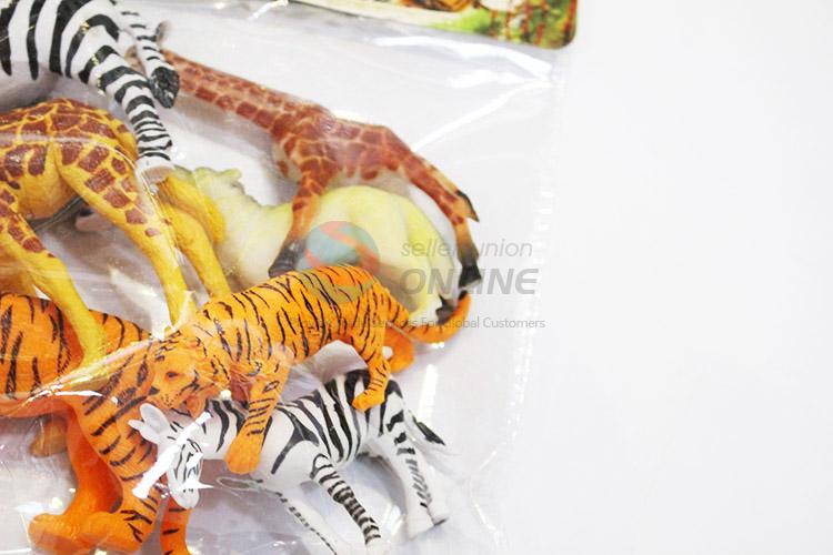 High grade custom plastic jungle animal toy 7pcs