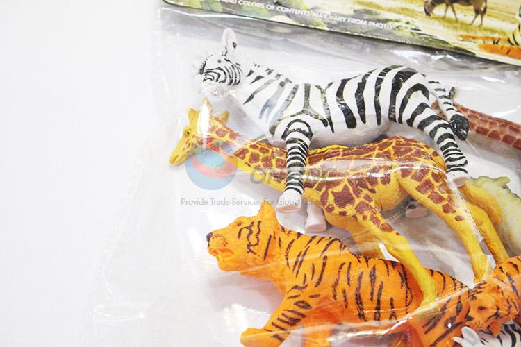 High grade custom plastic jungle animal toy 7pcs