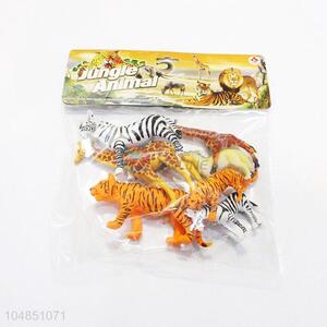 High grade custom plastic jungle animal toy 7pcs