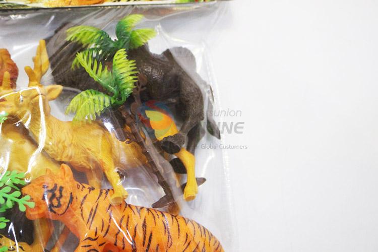 Direct factory plastic jungle animal toy 6pcs