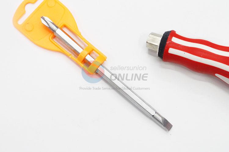 High Quality Plastic Handle Magnetic Steel Dual-purpose Steel Screwdriver with Protective Cover