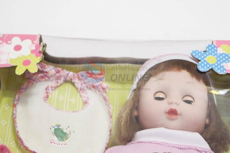 Premium quality baby doll with dishware toy