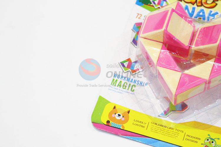 Personalized Pink and Yellow Color Educational Speed Heart Shaped Twist Cube Puzzle Toys