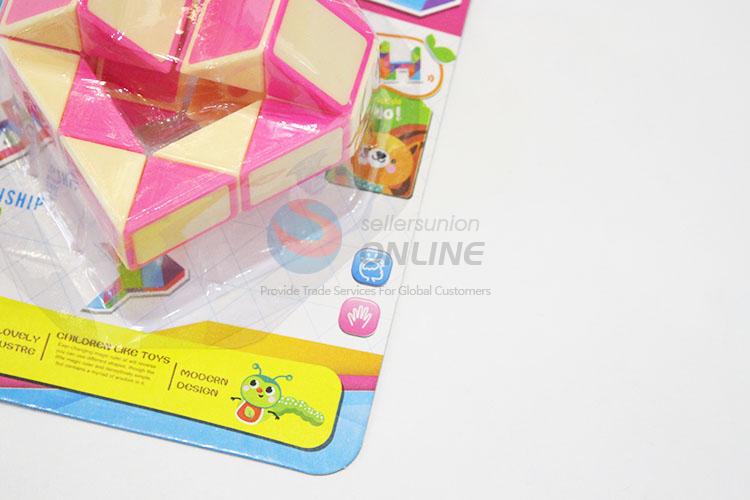 Personalized Pink and Yellow Color Educational Speed Heart Shaped Twist Cube Puzzle Toys