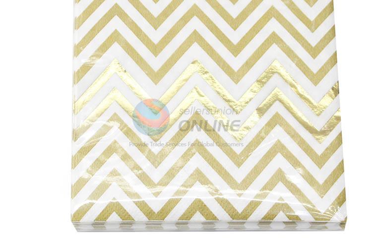 20pcs/Set Gold Blocking Eco-friendly Wave Pattern Paper Napkins