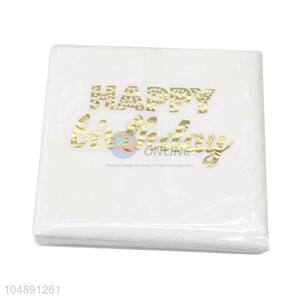 20pcs/Set White Color Gold Blocking Eco-friendly Paper Napkins for Decoration