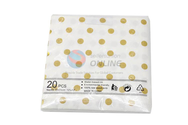 Two Colors Gold Blocking Paper Napkins Set for Decoration