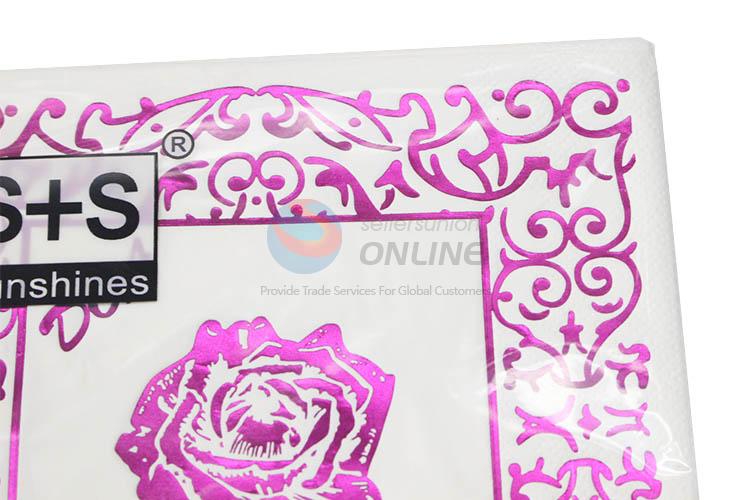 Two Colors Flowers Paper Napkin Rose Festive & Party Napkins Decoration