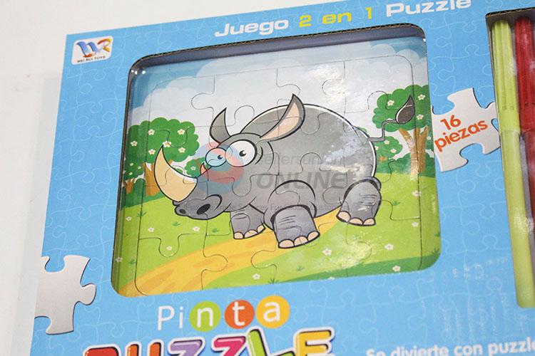 High Sales Rhinoceros Painting Puzzle for Kids