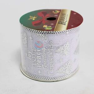 Christmas Wide Ribbon Wire Metallic Xmas Ribbon