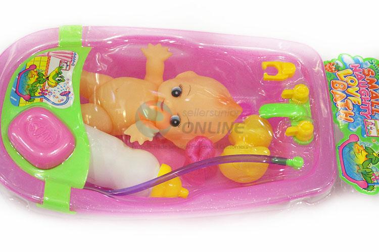 New Arrival Supply Dollhouse Miniature Baby Bath Toys Doll In Bath Tub