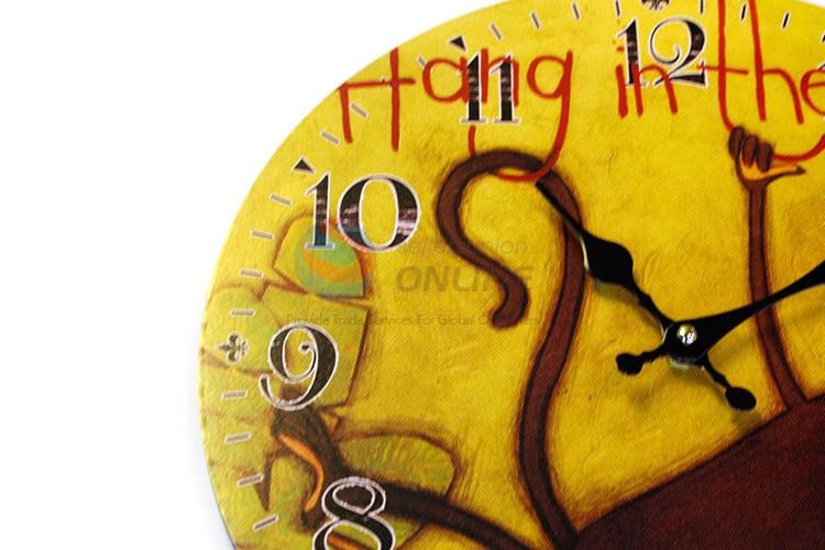 Super quality round printed MDF wall clock