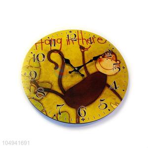 Super quality round printed MDF wall clock