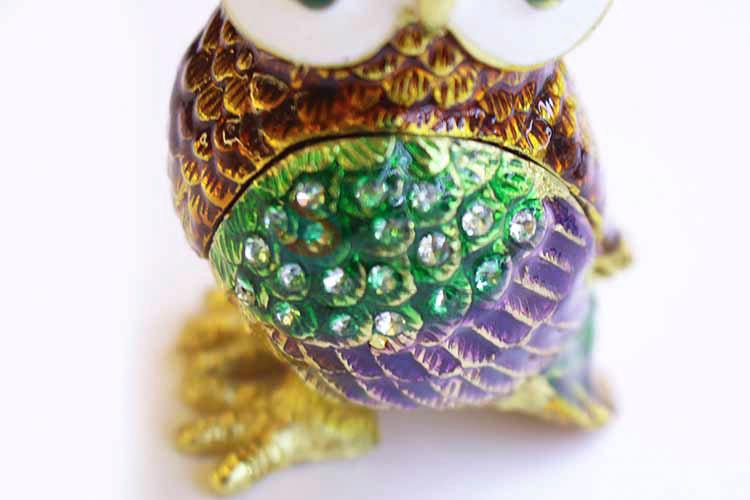 Competitive Price Cartoon Owl Jewelry Box Small Jewelry Storage Box