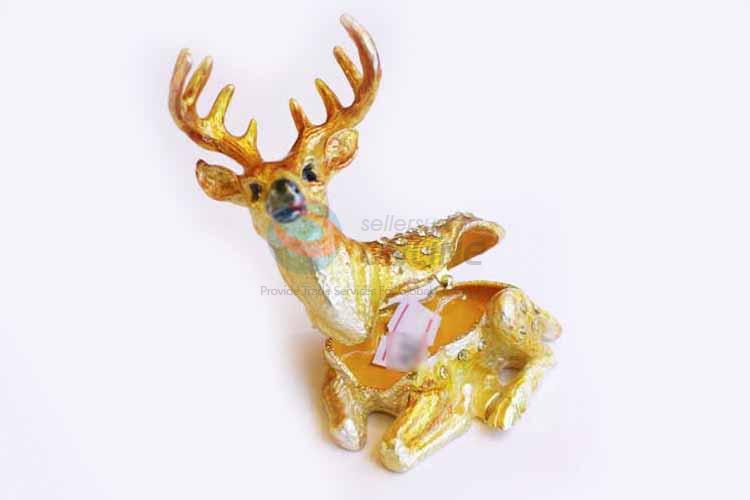 Wholesale Unique Design Cute Deer Metal Alloy Jewelry Trinket Box