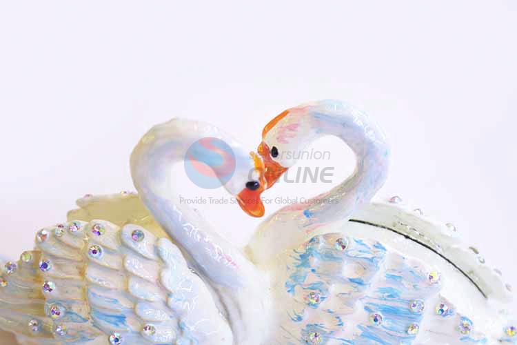 Delicate Design Swan Shape Metal Trinket Jewelry Packaging Jewelry Box