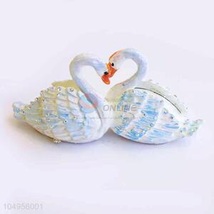 Delicate Design Swan Shape Metal Trinket Jewelry Packaging Jewelry Box