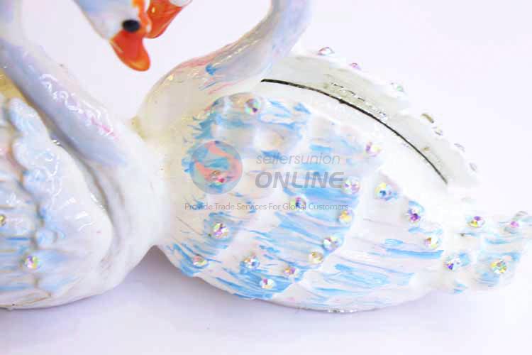 Delicate Design Swan Shape Metal Trinket Jewelry Packaging Jewelry Box