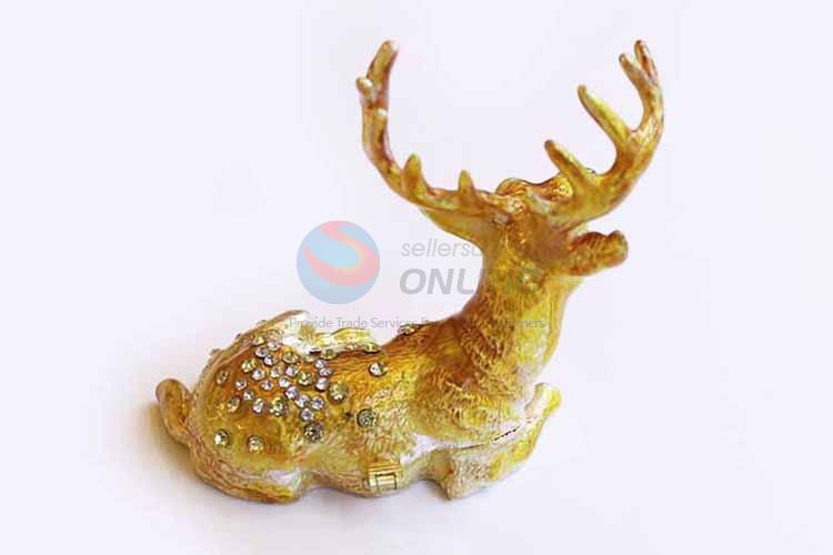 Wholesale Unique Design Cute Deer Metal Alloy Jewelry Trinket Box