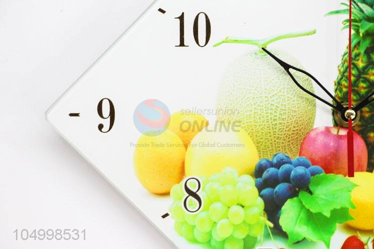 Wholesale Custom Rhombus Shaped Glass Wall Clock for Decoration