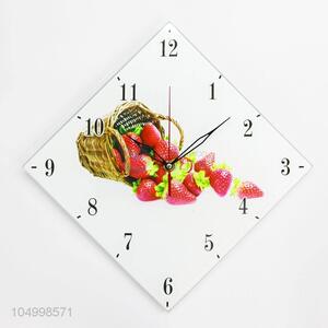 Creative SuPPlies Starwberry Decorative Glass Wall Clocks for Wholesale