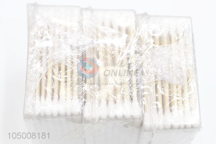 Promotional Custom 3 Bottles Wooden Handle Cotton Swabs