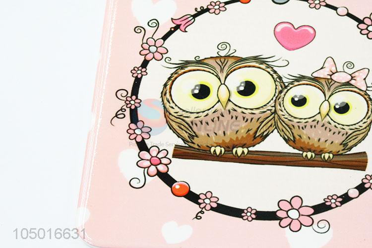 Recent design rectangle ceramic cup mat cup coster with owl pattern