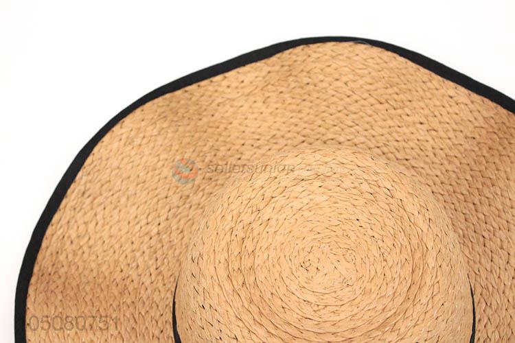 Direct Price Womens Fashion Summer Straw Hat Sun Hat Folding Travel Beach Cap