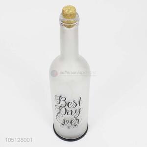 Pretty Cute Letter Printed Glass Bottle LED Battery Lamp for Christmas Deration