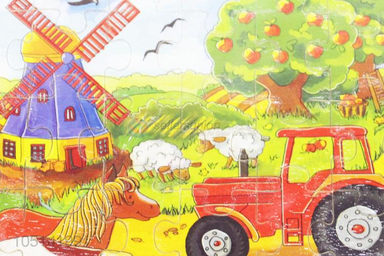 New Arrival 60 Pieces/Set Cartoon Story Wooden Puzzles Farm Learning Toy