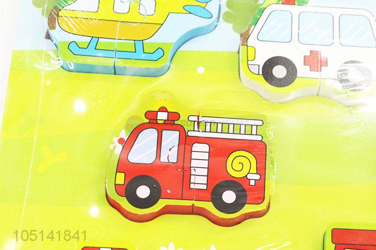 Wholesale Top Quality Reusable Anti-Tear Cognition Puzzle Cards Cartoon Vehicle Puzzle Toy