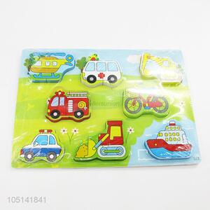 Wholesale Top Quality Reusable Anti-Tear Cognition Puzzle Cards Cartoon Vehicle Puzzle Toy