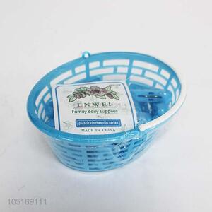 Wholesale family daily supplies plastic clothes clips with basket