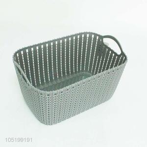 Grey Color Plastic Woven Storage Basket