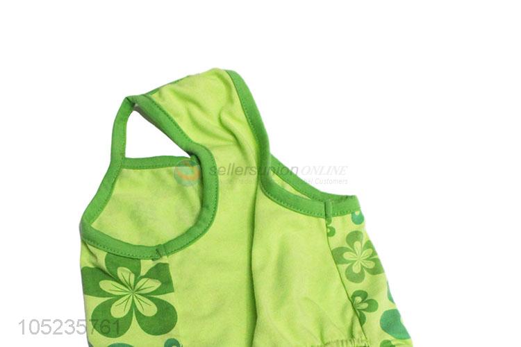 Factory Export Green Flower Printing Pet Clothes