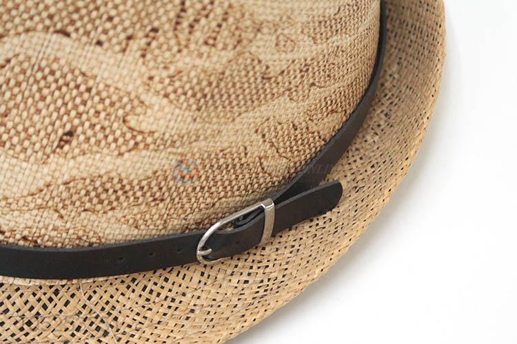 Newest Paper Straw Snakeskin Texture  Fedora Hat For Adult