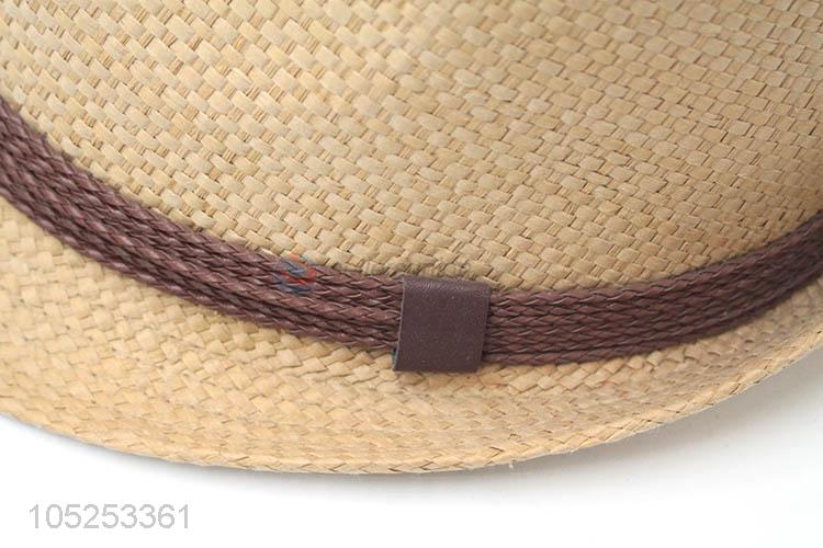 Simple Style Summer Paper Straw Fedora Hat Sun Hat