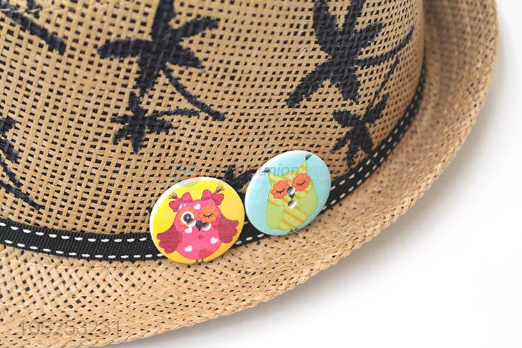 New Design Paper Straw Hat Children Fedora Billycock Hat