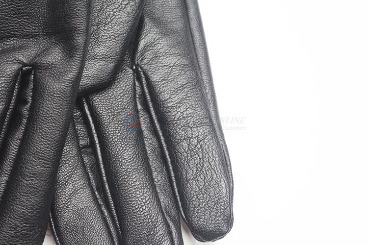 Popular promotional men pu gloves winter warm gloves