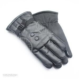 China branded men pu gloves winter warm gloves